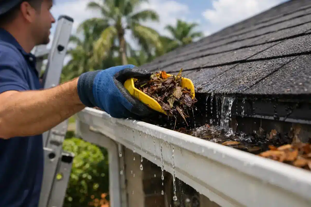How Gutter Cleaning Prevents Roof Leaks in Florida